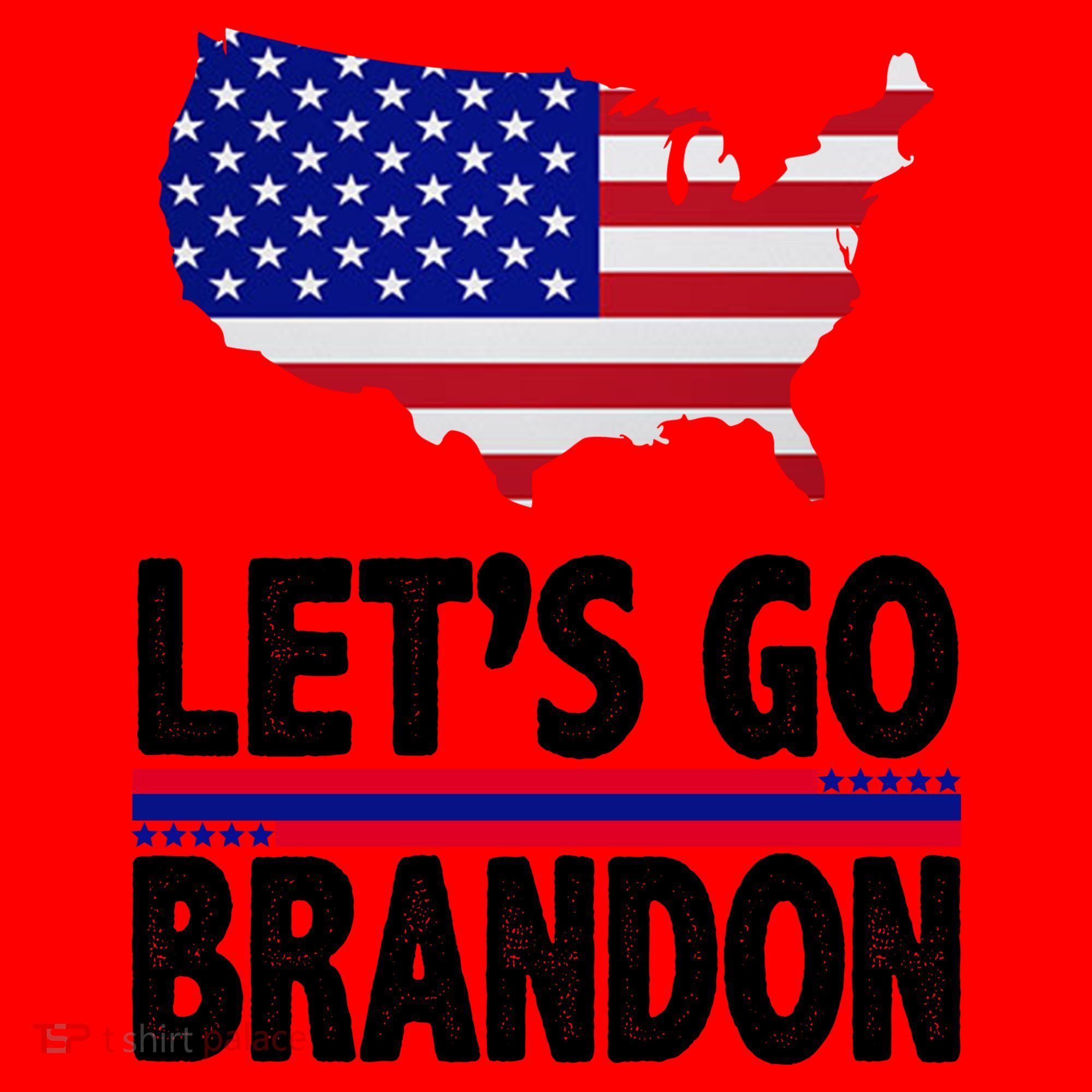 Let's Go Brandon USA American Flag Map Santa Hat