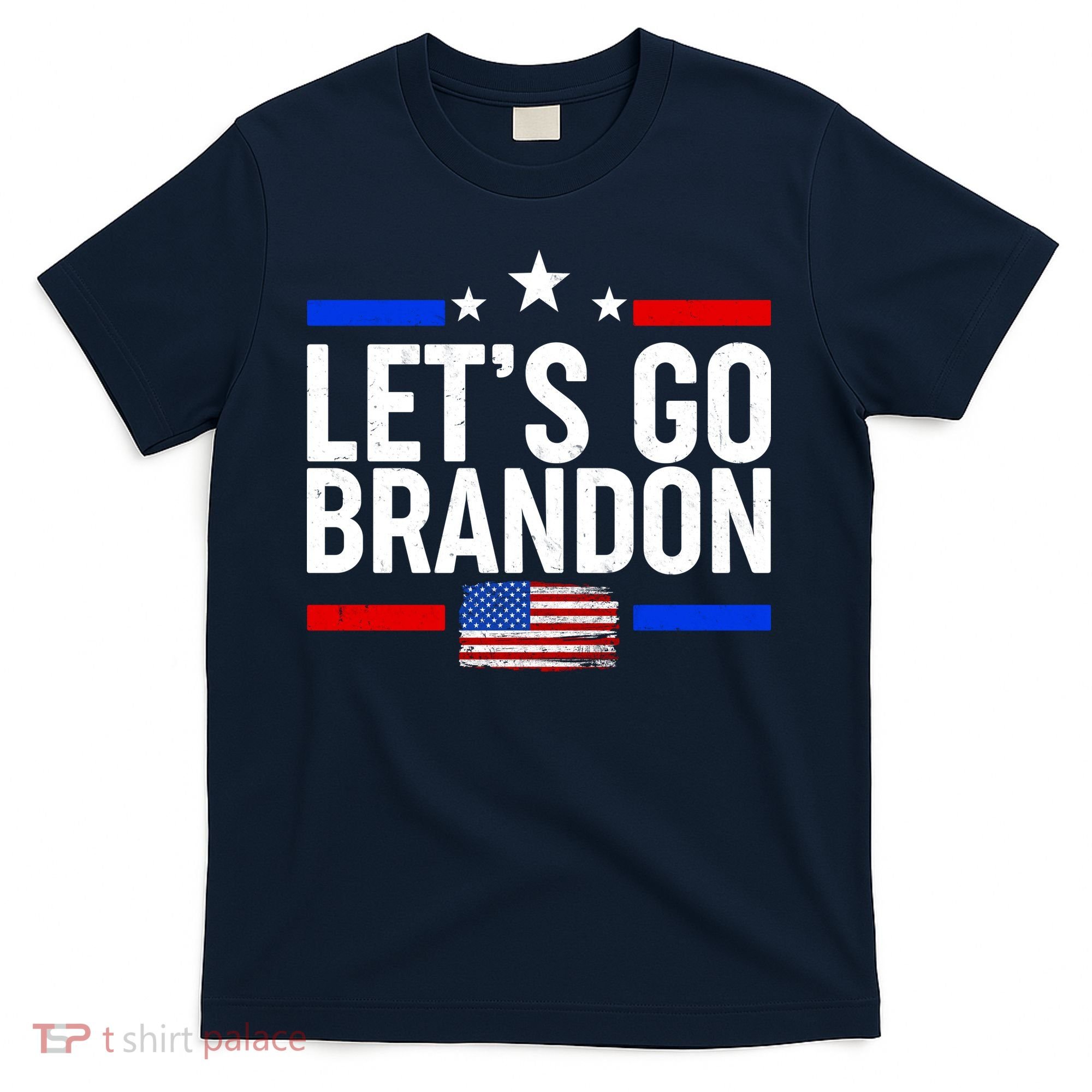 Let's Go Brandon Distress USA Flag FJB Chant T-Shirt