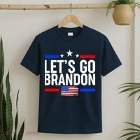 Let's Go Brandon Distress USA Flag FJB Chant T-Shirt thumb 2