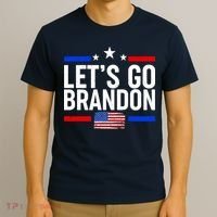Let's Go Brandon Distress USA Flag FJB Chant T-Shirt thumb 3