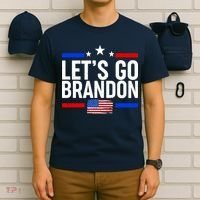 Let's Go Brandon Distress USA Flag FJB Chant T-Shirt thumb 6
