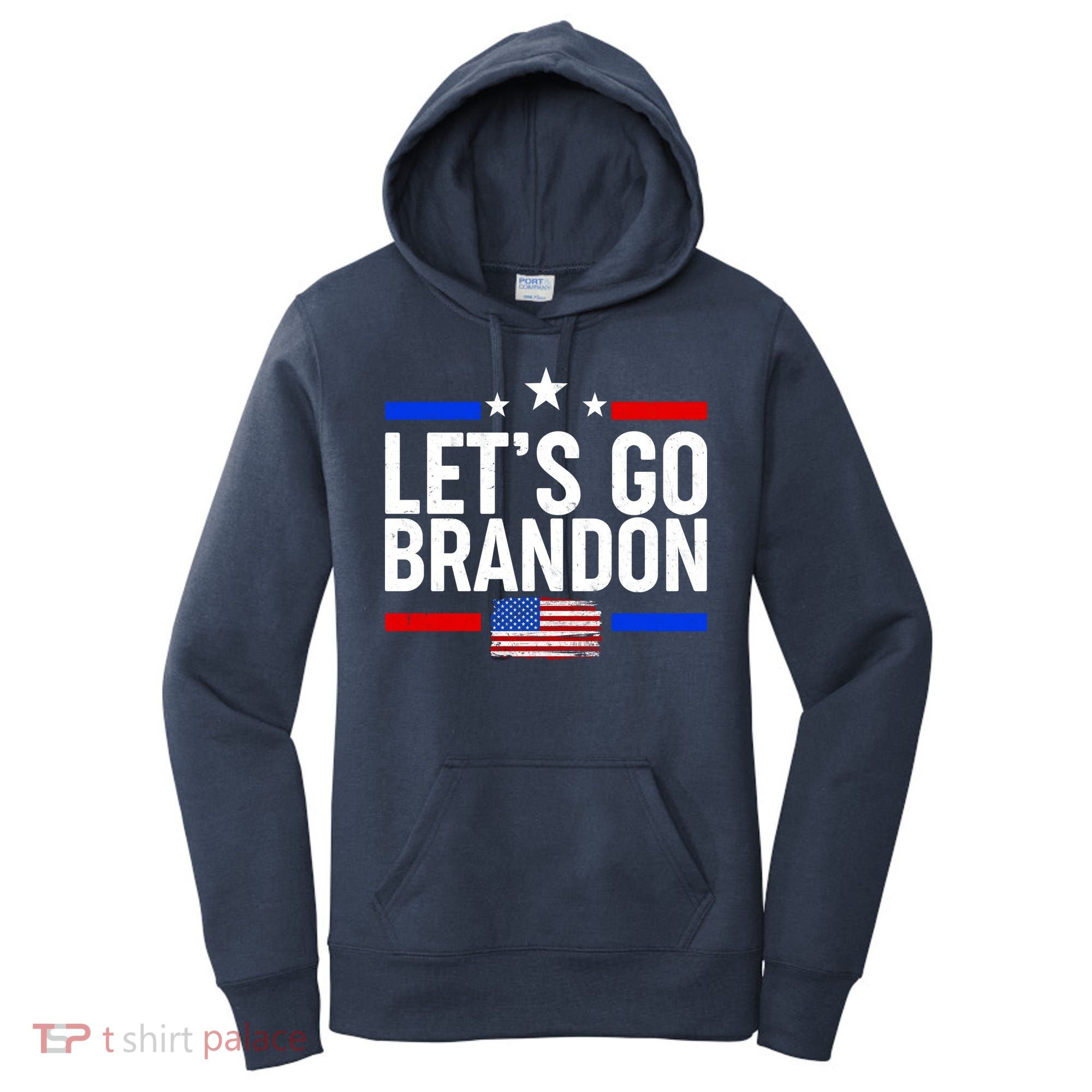 Let's Go Brandon Distress USA Flag FJB Chant Women's Hoodie