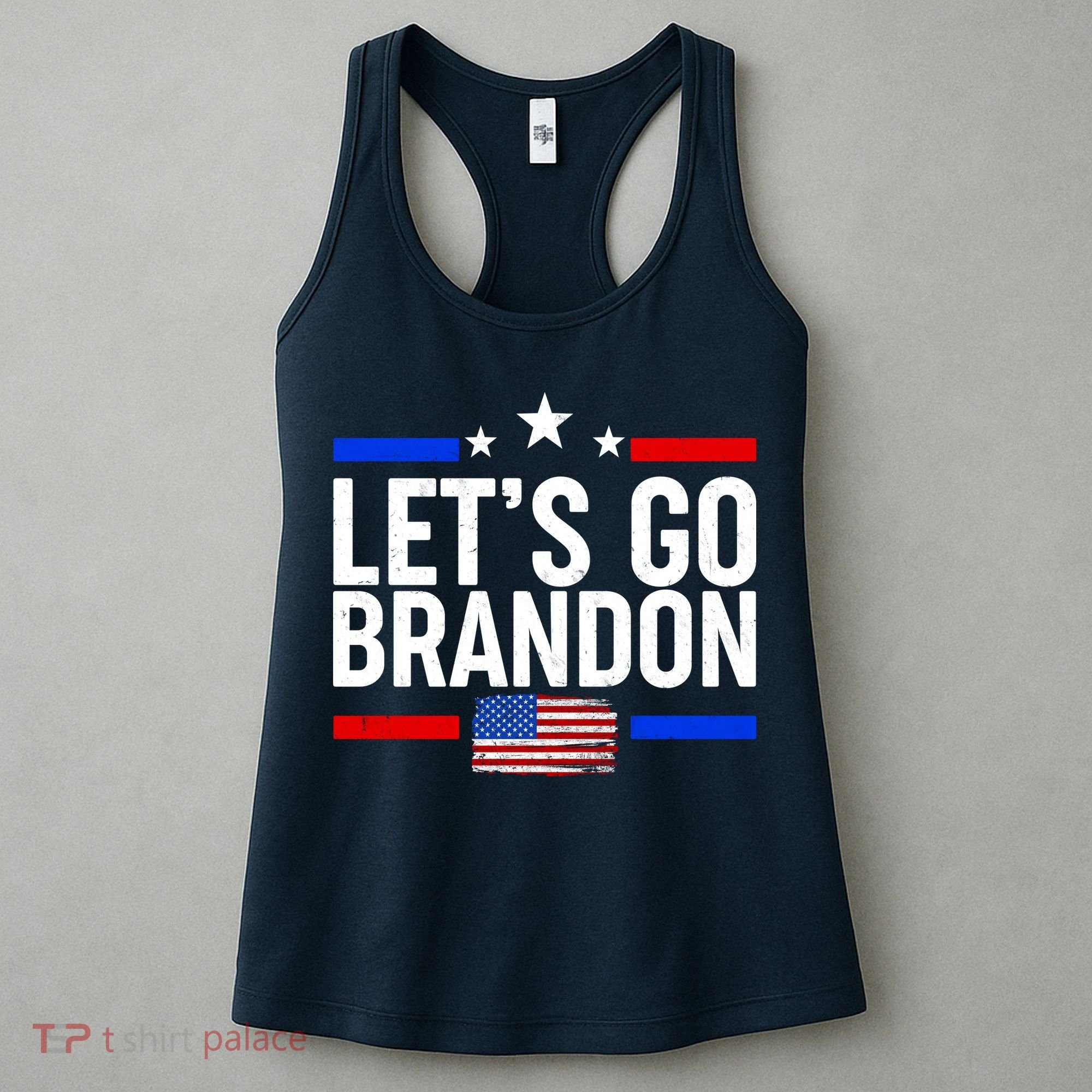 Let's Go Brandon Distress USA Flag FJB Chant Women's Tank Top