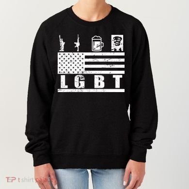 LGBT Distressed Liberty Guns Beer trump Women's Sweatshirt