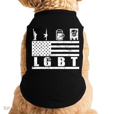 LGBT Distressed Liberty Guns Beer trump Doggie Tank