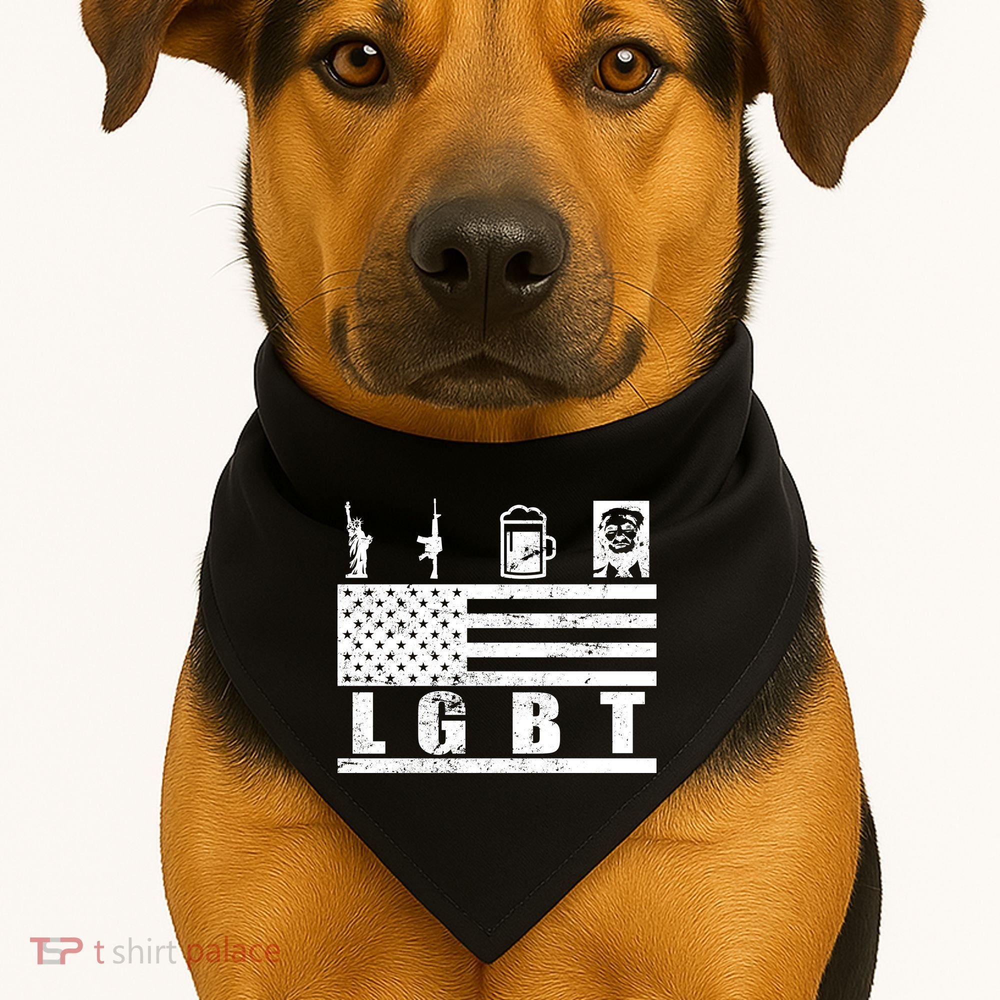 LGBT Distressed Liberty Guns Beer trump USA-Made Doggie Bandana