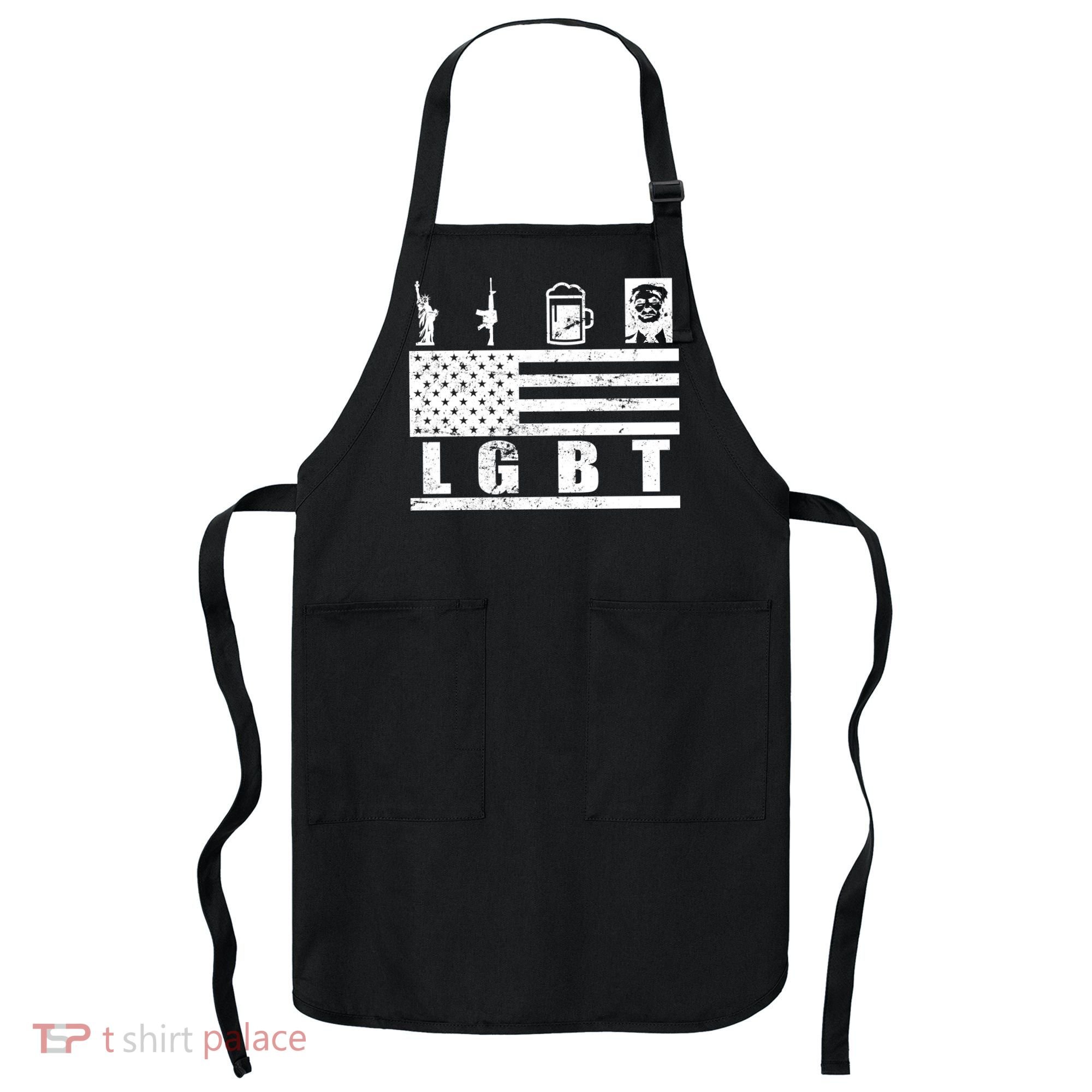 LGBT Distressed Liberty Guns Beer trump Apron