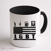 LGBT Distressed Liberty Guns Beer trump Coffee Mug thumb 1