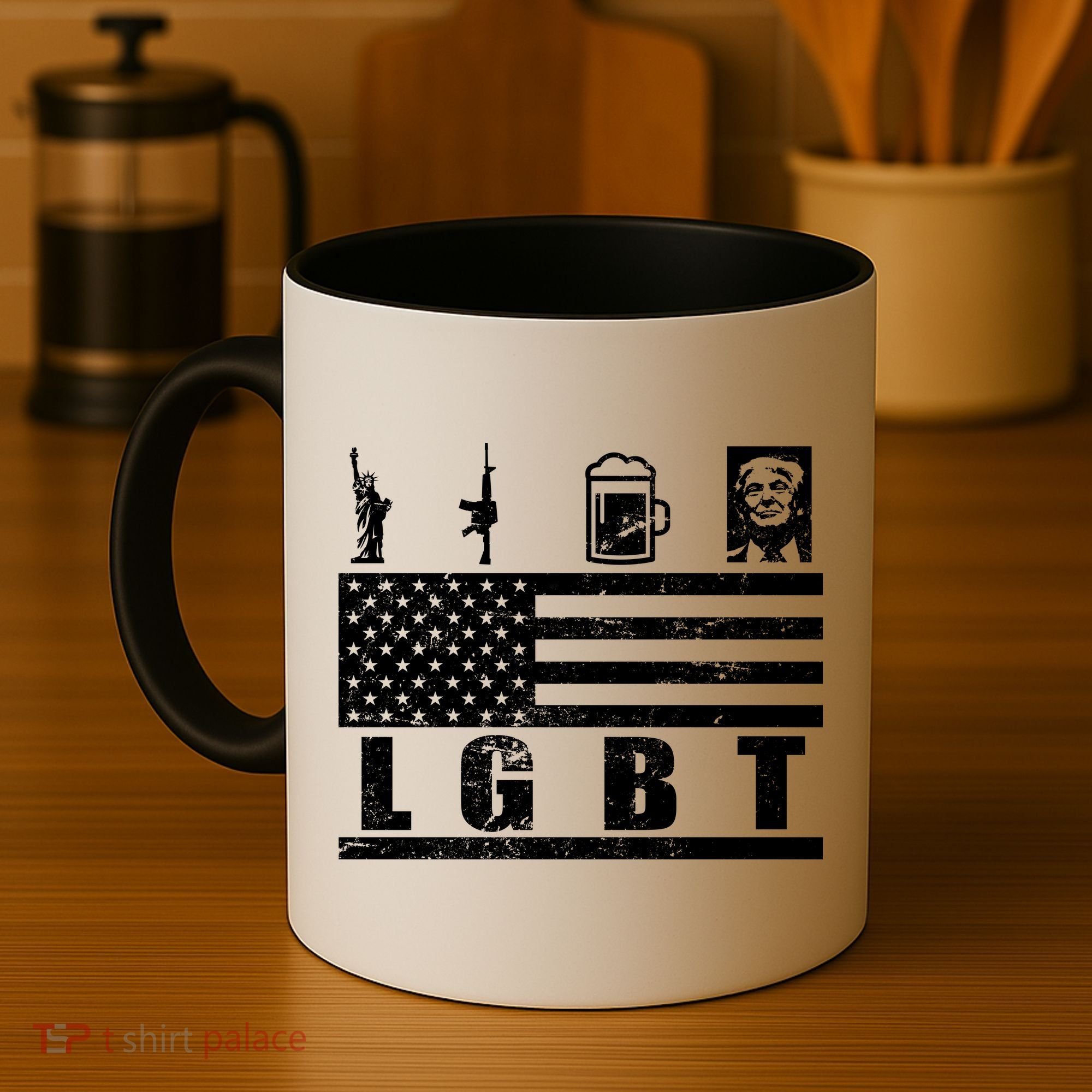 LGBT Distressed Liberty Guns Beer trump Coffee Mug
