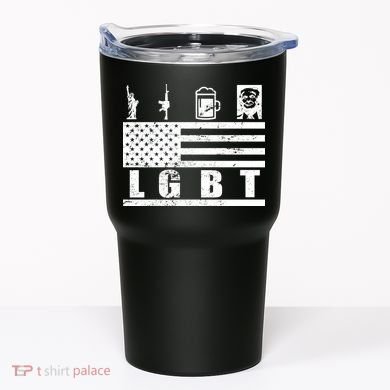 LGBT Distressed Liberty Guns Beer trump Tumbler
