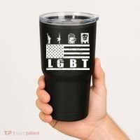 LGBT Distressed Liberty Guns Beer trump Tumbler thumb 2