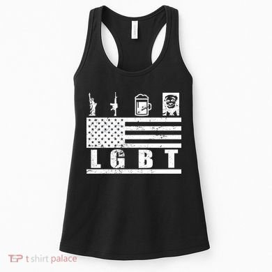 LGBT Distressed Liberty Guns Beer trump Women's Tank Top