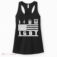 LGBT Distressed Liberty Guns Beer trump Women's Tank Top thumb 0