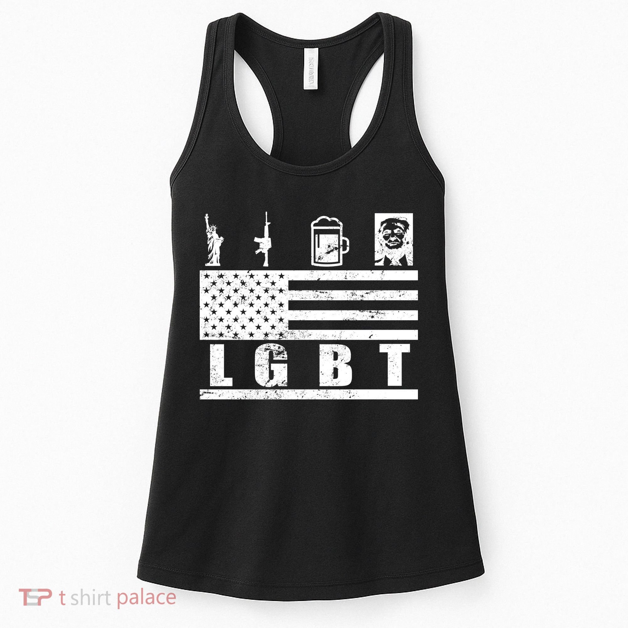 LGBT Distressed Liberty Guns Beer trump Women's Tank Top