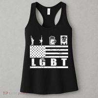 LGBT Distressed Liberty Guns Beer trump Women's Tank Top thumb 3
