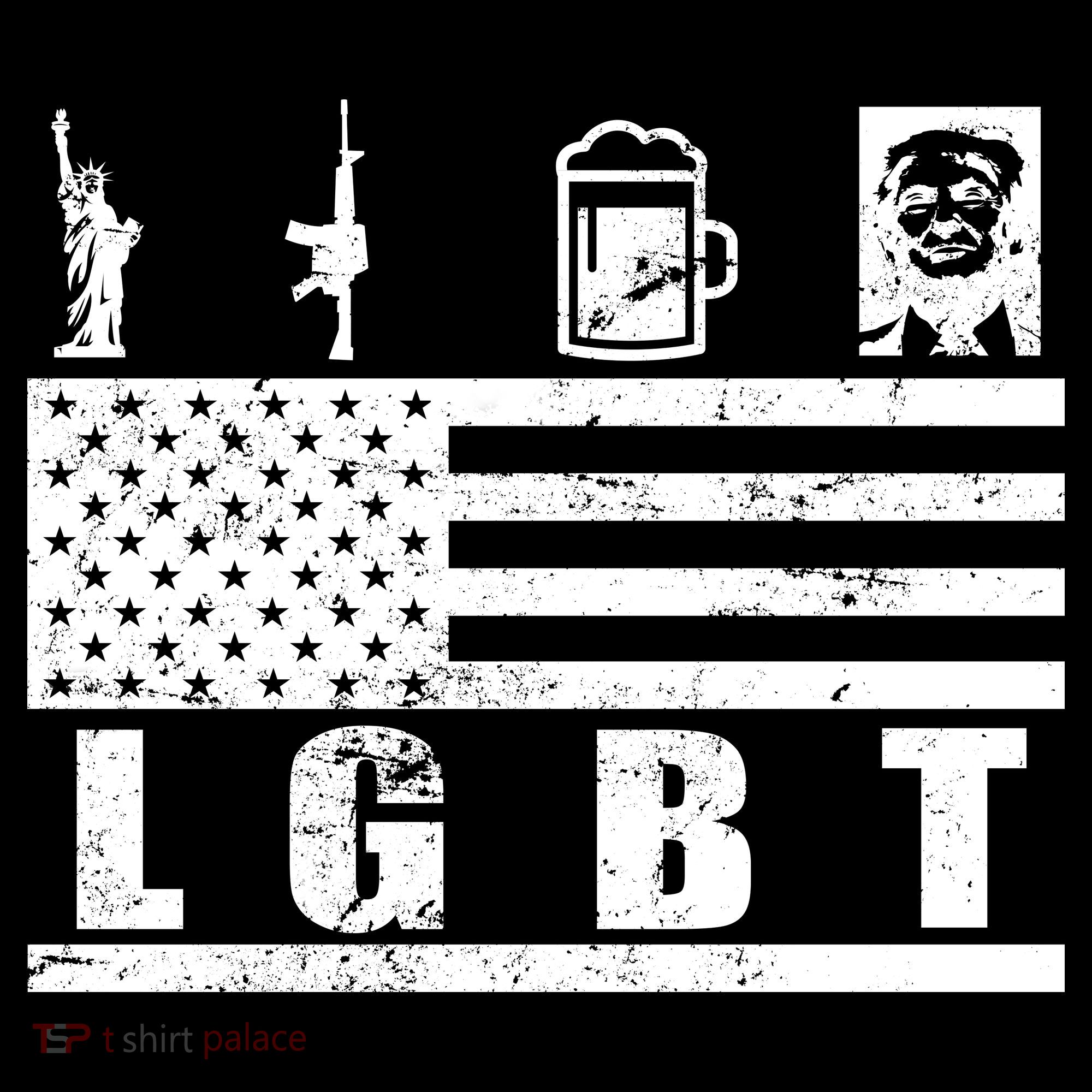 LGBT Distressed Liberty Guns Beer trump Women's Tank Top
