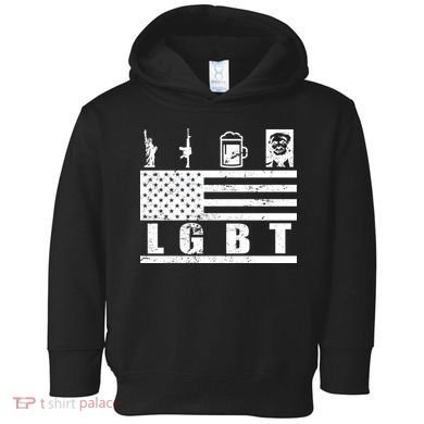 LGBT Distressed Liberty Guns Beer trump Toddler Hoodie