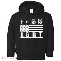 LGBT Distressed Liberty Guns Beer trump Toddler Hoodie thumb 0
