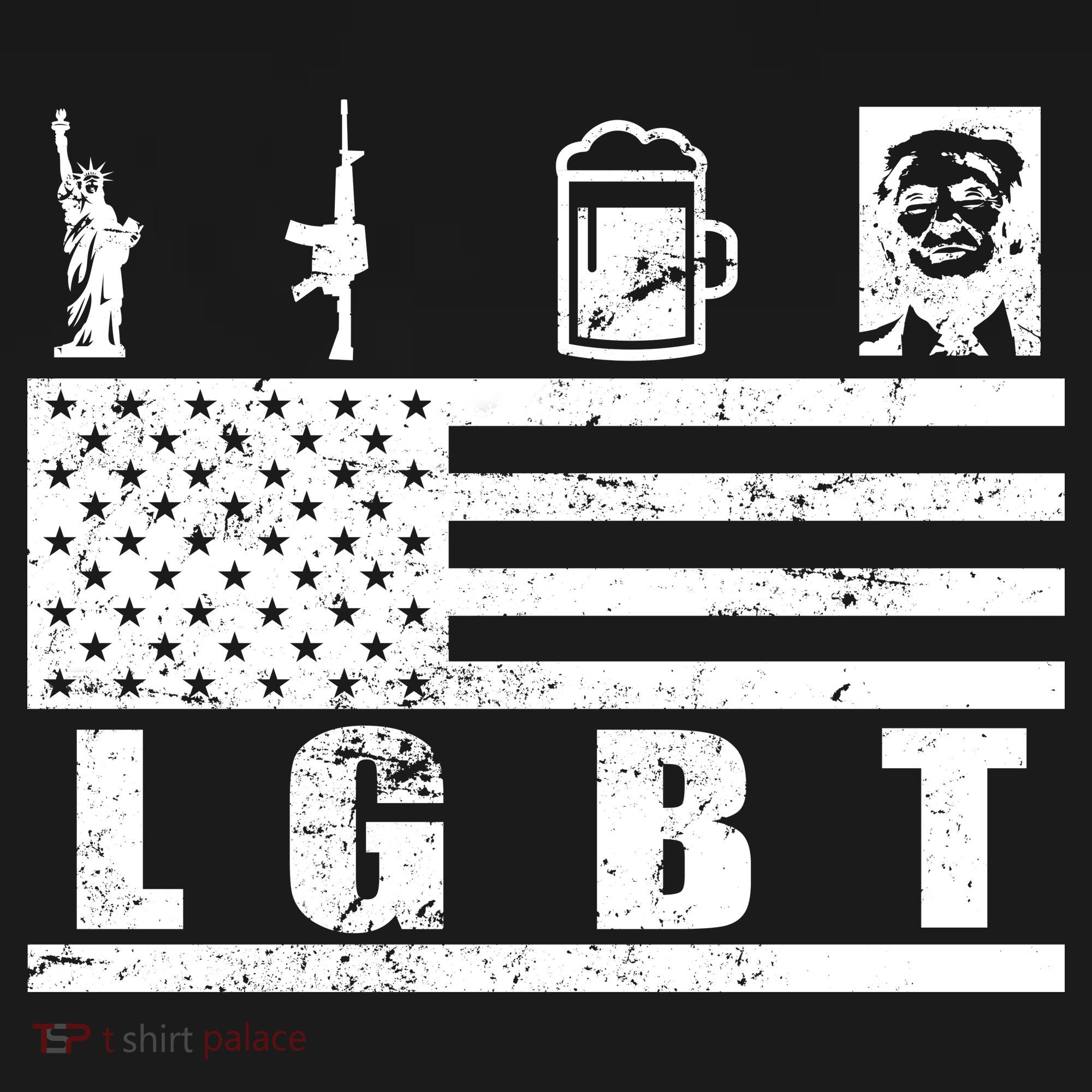 LGBT Distressed Liberty Guns Beer trump Toddler Hoodie