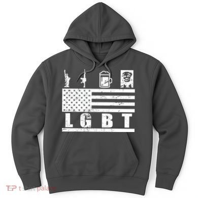 LGBT Distressed Liberty Guns Beer trump Hoodie