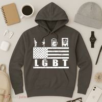 LGBT Distressed Liberty Guns Beer trump Hoodie thumb 3
