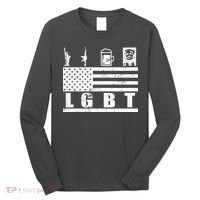 LGBT Distressed Liberty Guns Beer trump Long Sleeve Shirt thumb 0