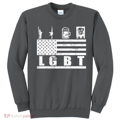 LGBT Distressed Liberty Guns Beer trump Sweatshirt