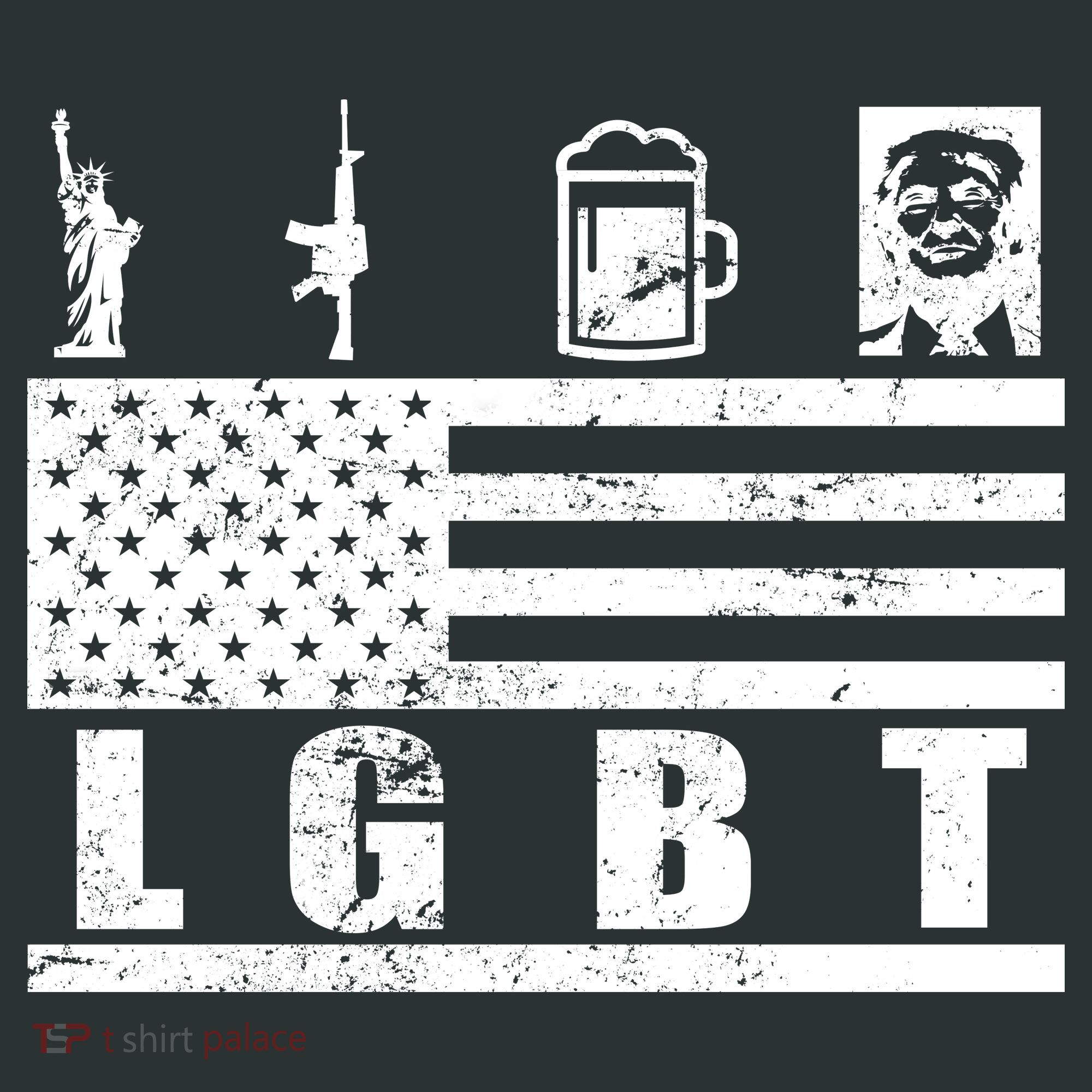 LGBT Distressed Liberty Guns Beer trump Sweatshirt