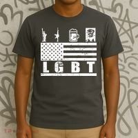LGBT Distressed Liberty Guns Beer trump T-Shirt thumb 3