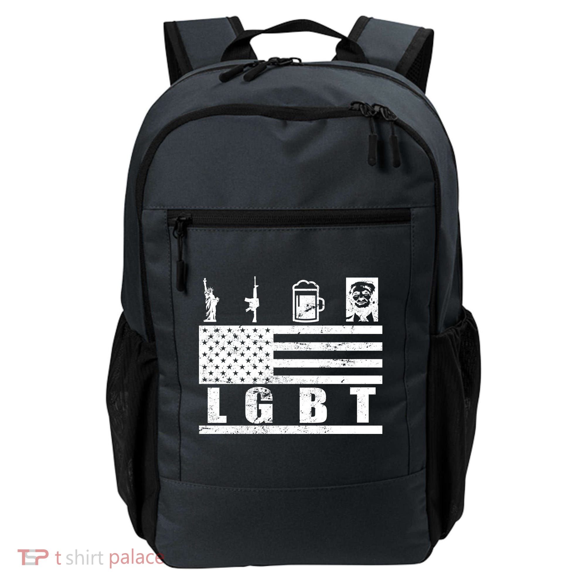 LGBT Distressed Liberty Guns Beer trump Backpack