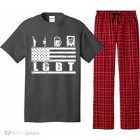 LGBT Distressed Liberty Guns Beer trump Pajama Set thumb 0