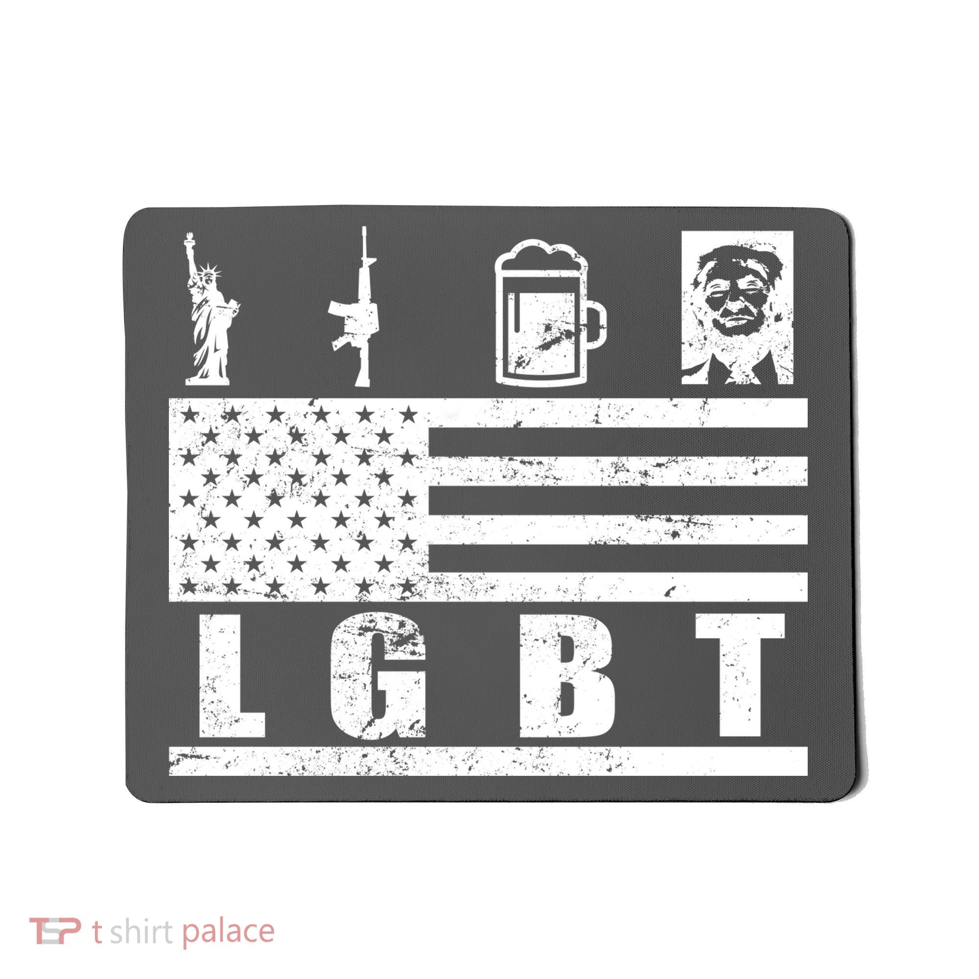 LGBT Distressed Liberty Guns Beer trump Mousepad
