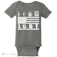 LGBT Distressed Liberty Guns Beer trump Baby Bodysuit thumb 0