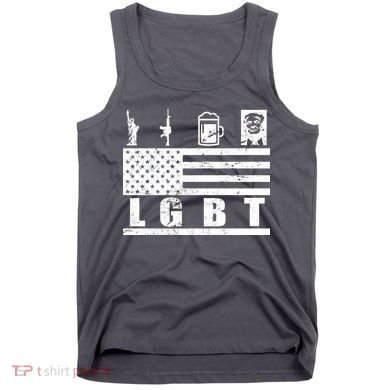 LGBT Distressed Liberty Guns Beer trump Tank Top