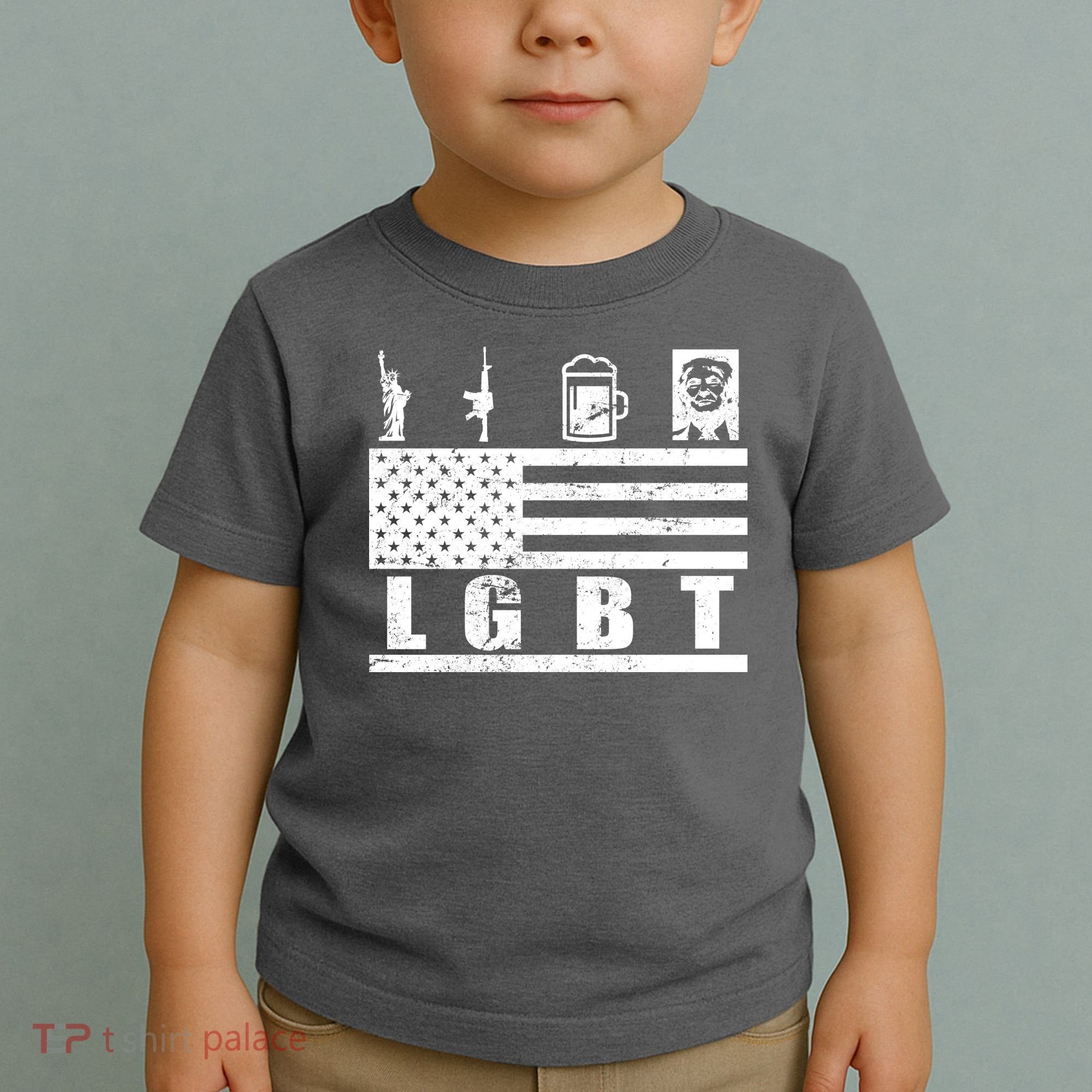 LGBT Distressed Liberty Guns Beer trump Toddler T-Shirt