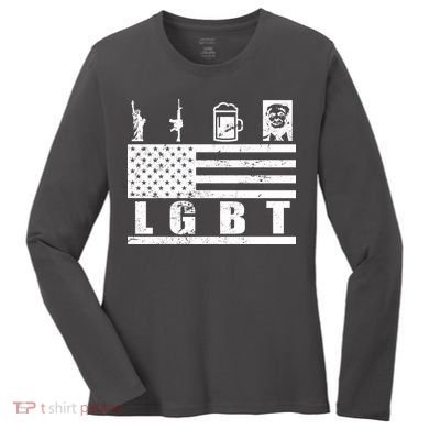 LGBT Distressed Liberty Guns Beer trump Women's Long Sleeve Shirt