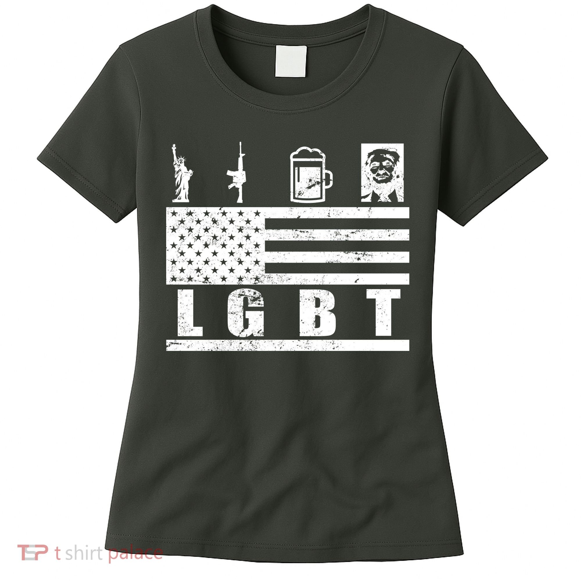 LGBT Distressed Liberty Guns Beer trump Women's T-Shirt