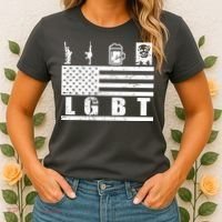 LGBT Distressed Liberty Guns Beer trump Women's T-Shirt thumb 2