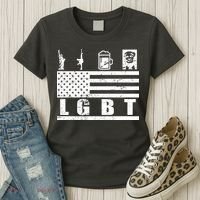 LGBT Distressed Liberty Guns Beer trump Women's T-Shirt thumb 3