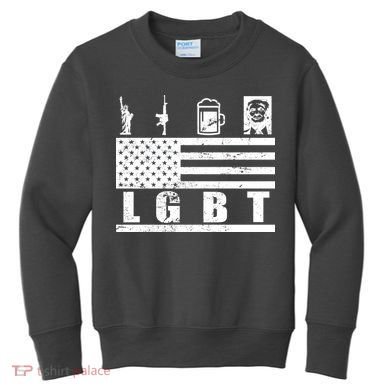 LGBT Distressed Liberty Guns Beer trump Kids Sweatshirt