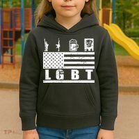 LGBT Distressed Liberty Guns Beer trump Kids Hoodie thumb 3