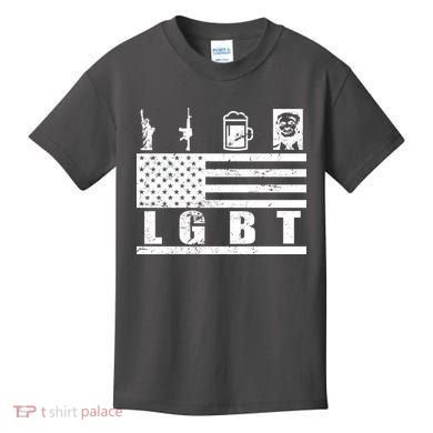 LGBT Distressed Liberty Guns Beer trump Kids T-Shirt