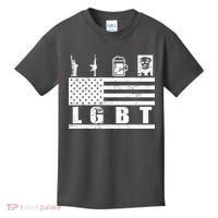 LGBT Distressed Liberty Guns Beer trump Kids T-Shirt thumb 0