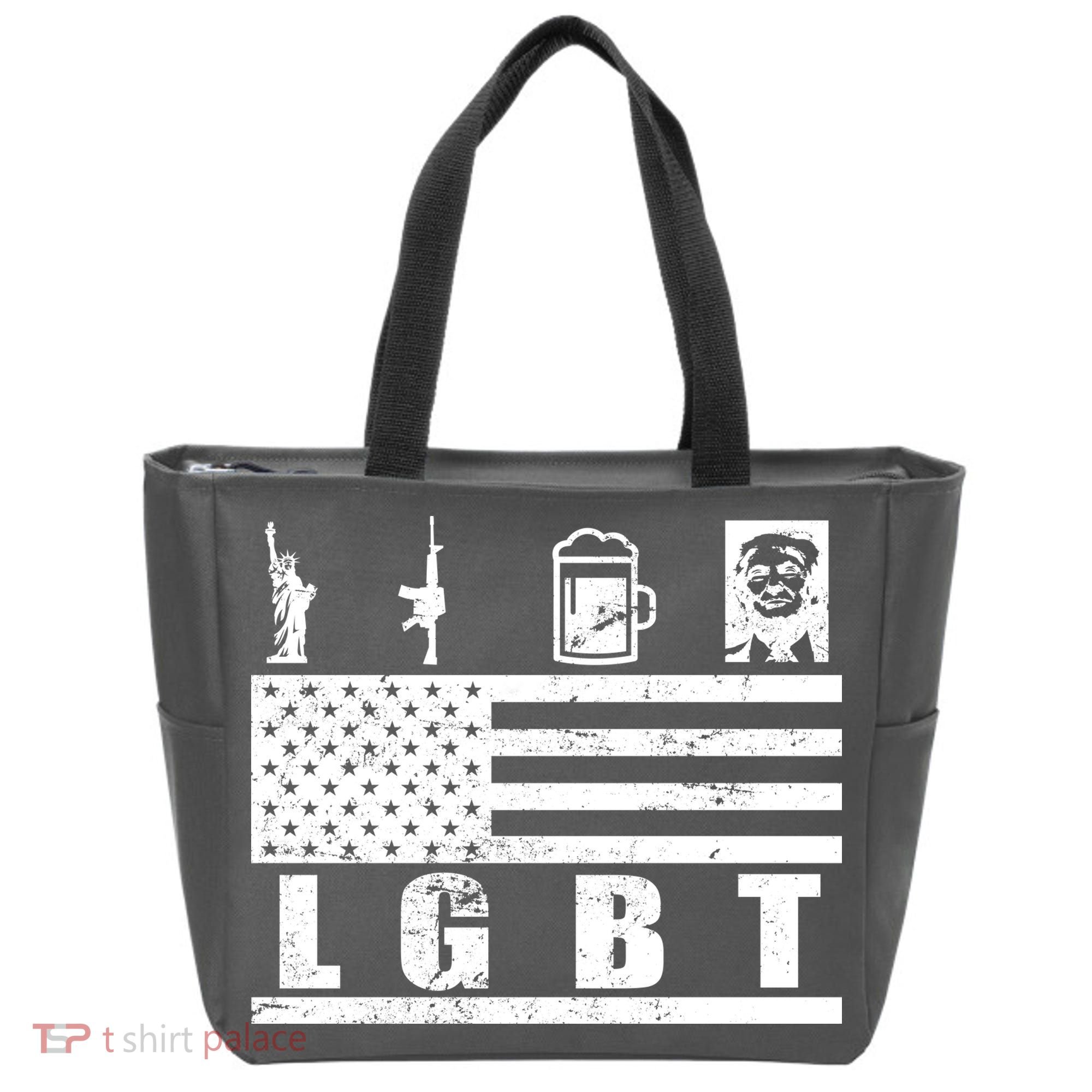 LGBT Distressed Liberty Guns Beer trump Tote Bag