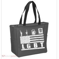 LGBT Distressed Liberty Guns Beer trump Tote Bag thumb 2