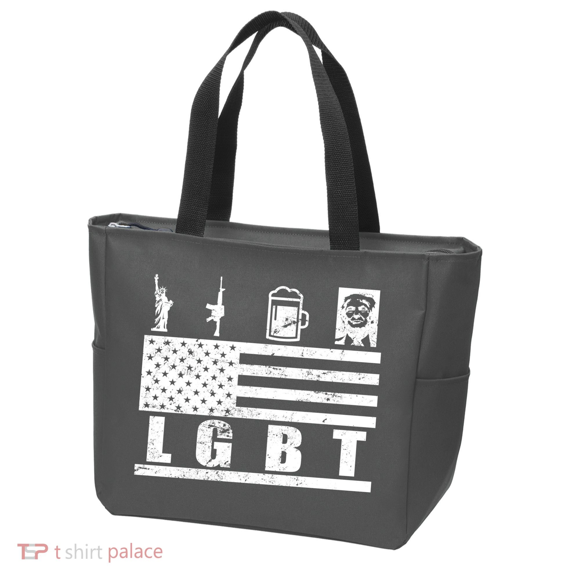 LGBT Distressed Liberty Guns Beer trump Tote Bag