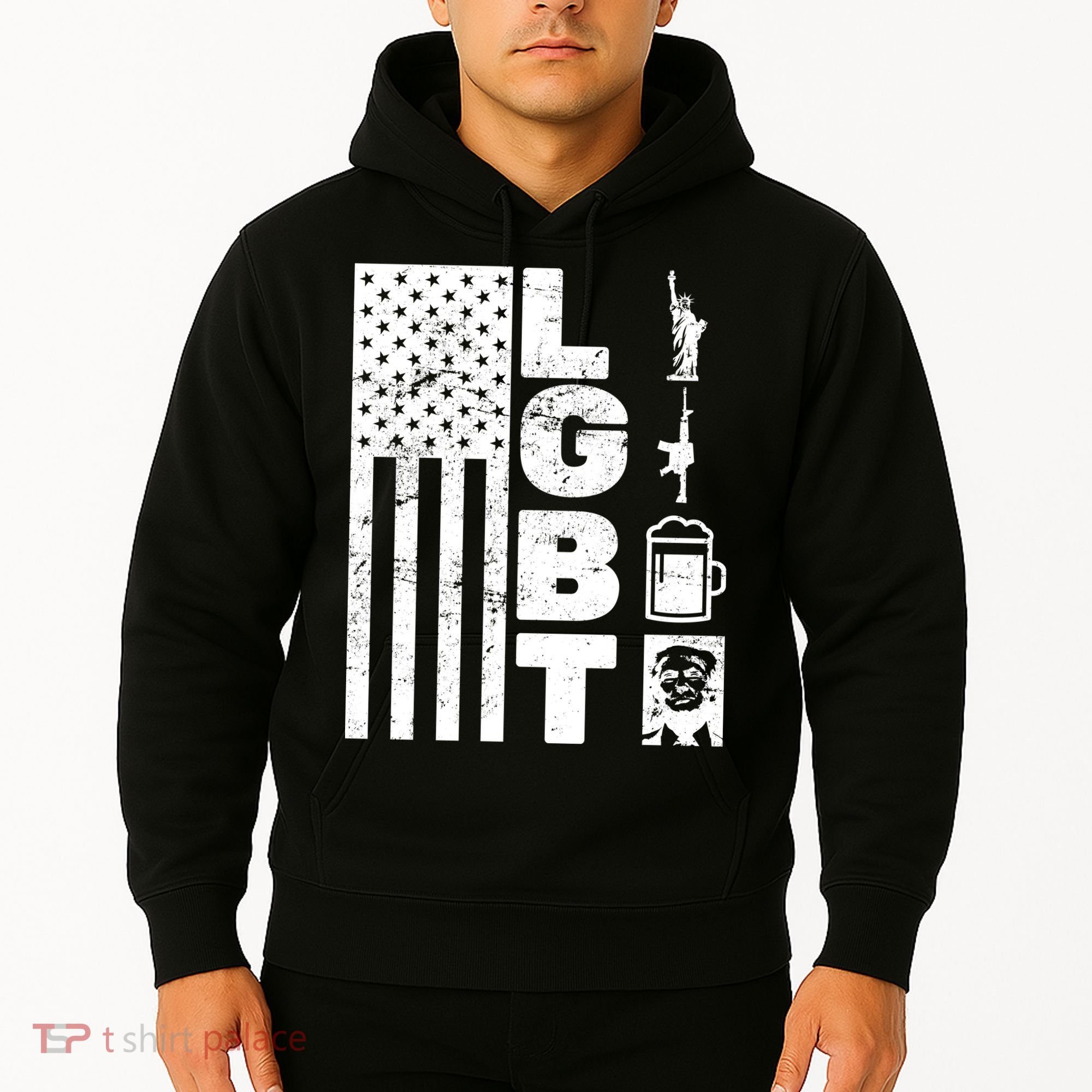 LGBT Flag Liberty Guns Beer Donald Trump  Hoodie