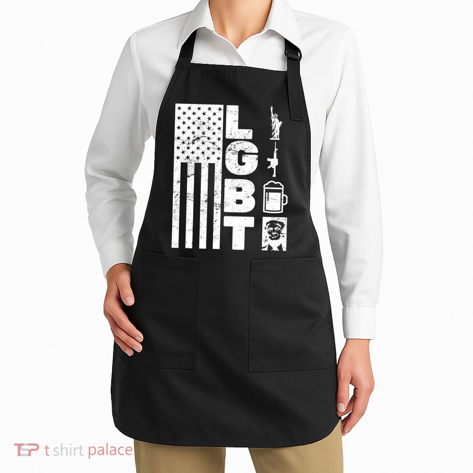 LGBT Flag Liberty Guns Beer Donald Trump  Apron