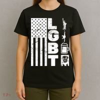 LGBT Flag Liberty Guns Beer Donald Trump  T-Shirt thumb 4