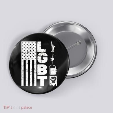 LGBT Flag Liberty Guns Beer Donald Trump  Button